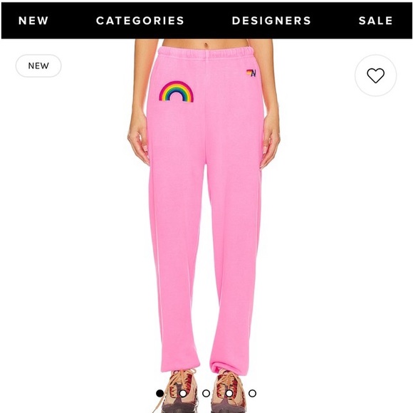 Aviator Nation Pants - Aviator nation pink sweat pants with rainbow
